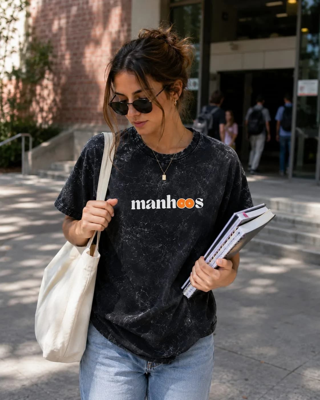 Manhoos™ Acid Wash Oversized T-Shirt – Unapologetically Unlucky Edition
